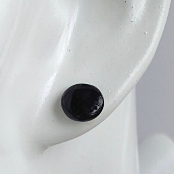 Handmade black polymer clay earrings. Boucles d'oreilles fait à la main - Picture 4 of 6
